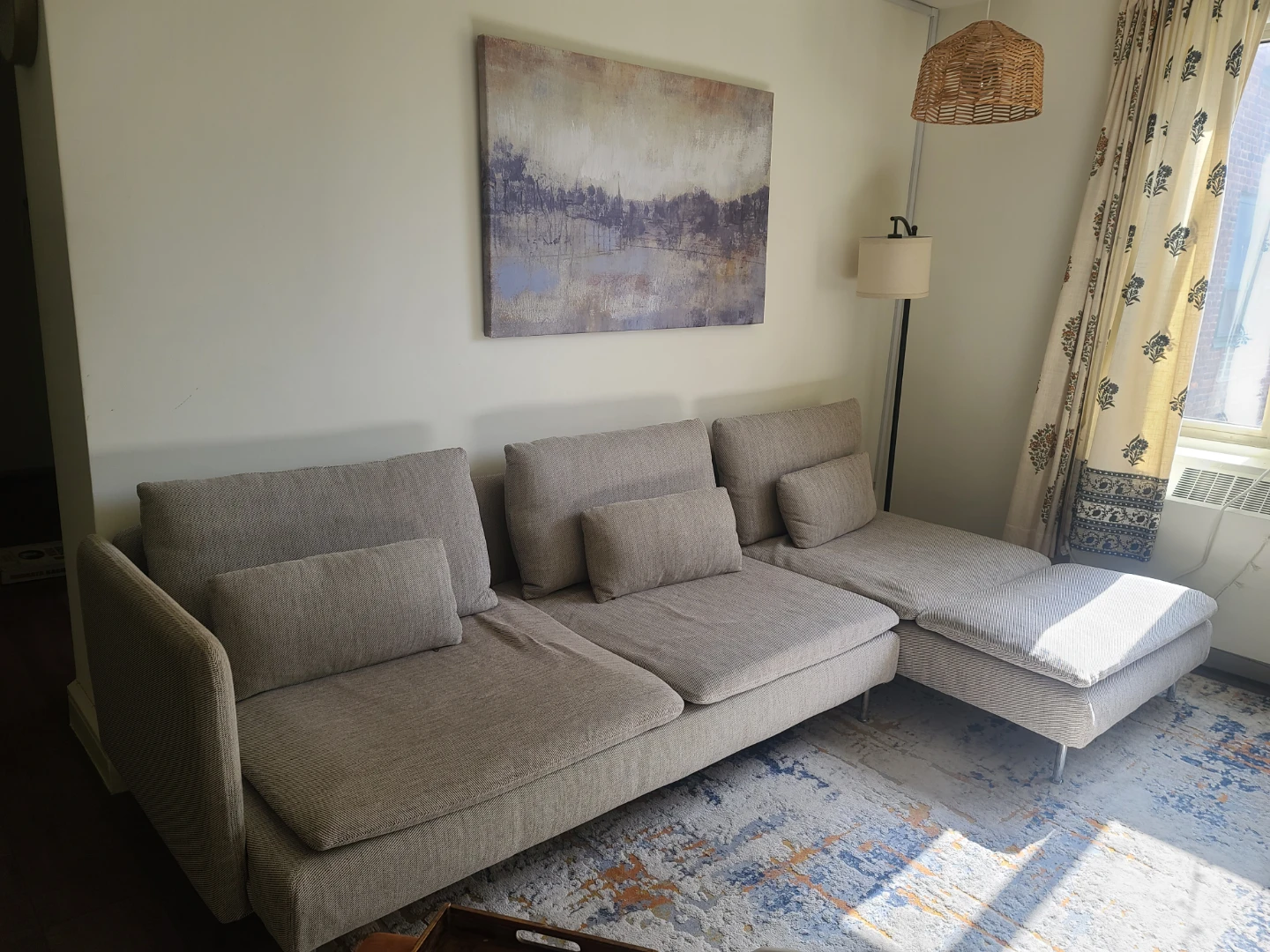 Ikea Light Gray Sectional Sofa with Chaise - photo 2