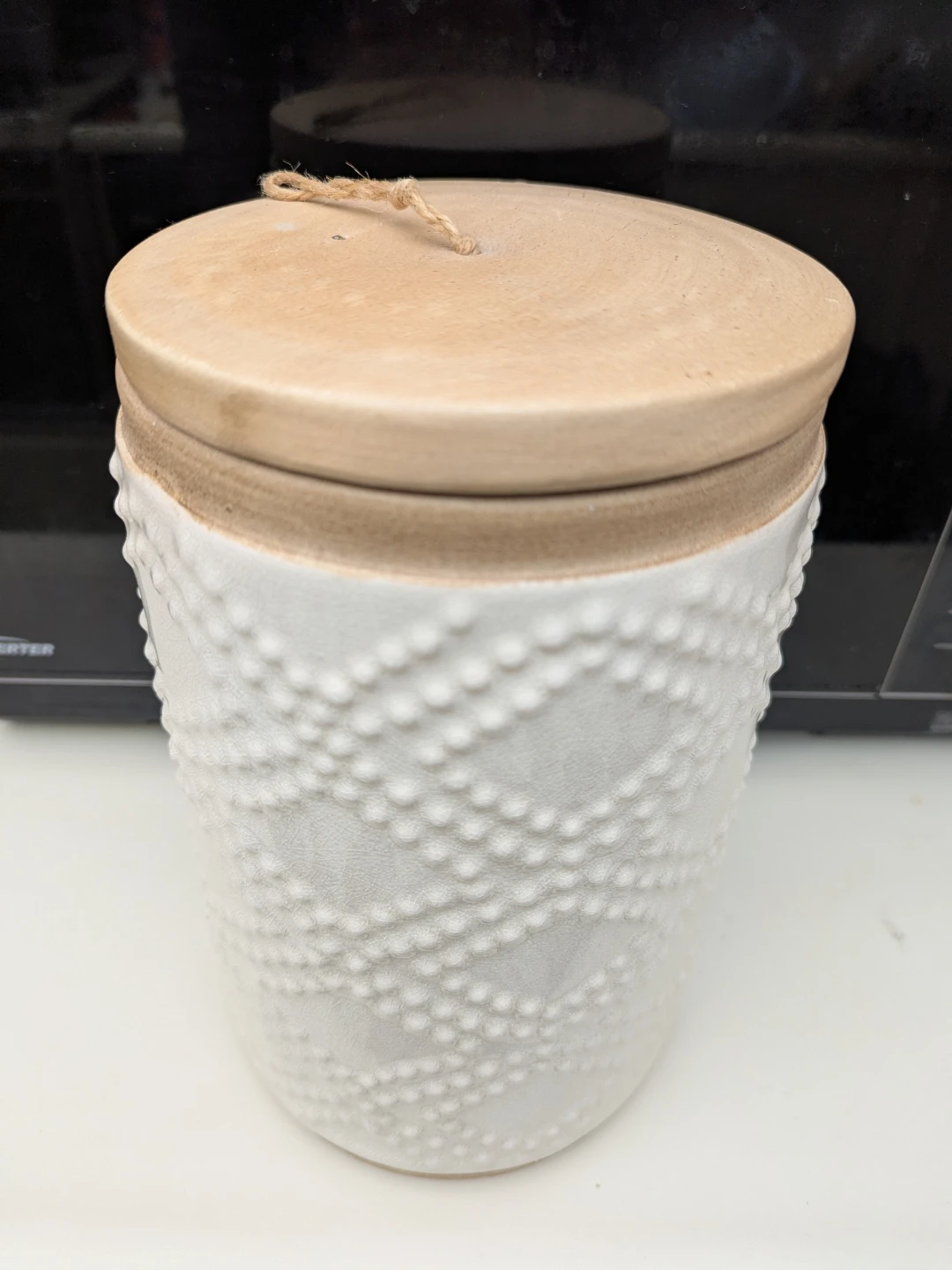 White Ceramic Storage Canister - photo 2