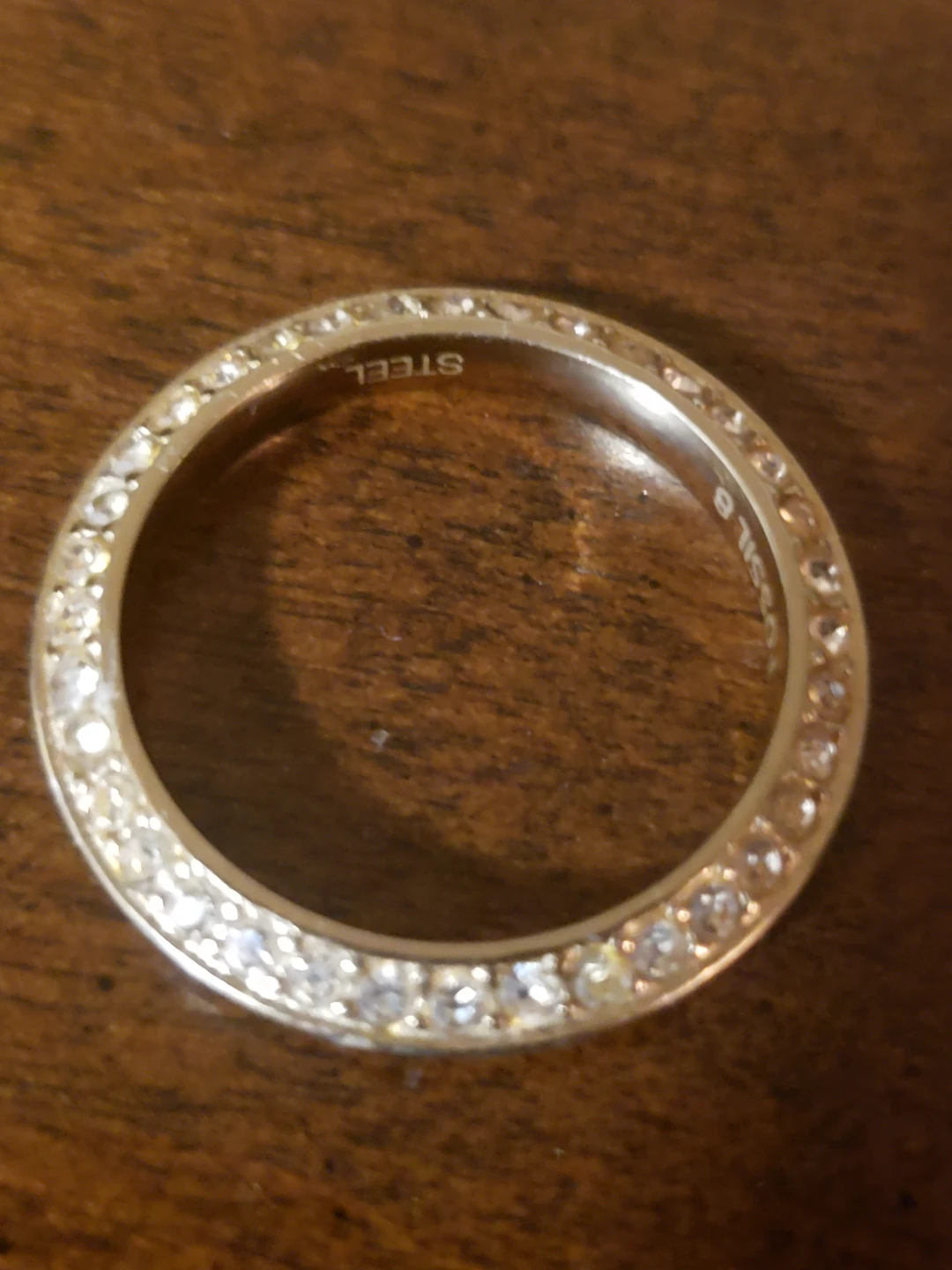 Fossil Steel gold tone Ring with Crystals. - photo 3