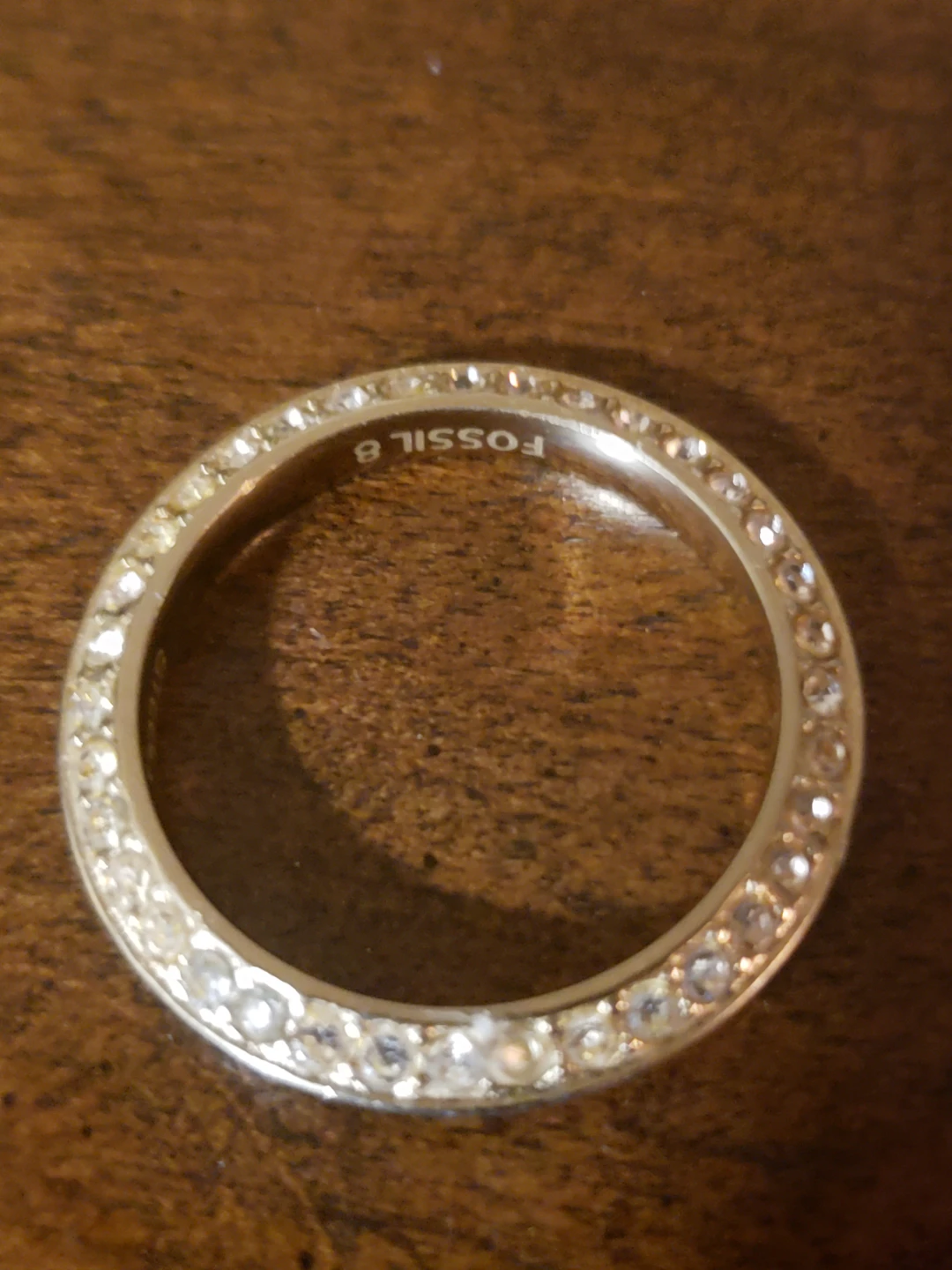 Fossil Steel gold tone Ring with Crystals. - photo 4