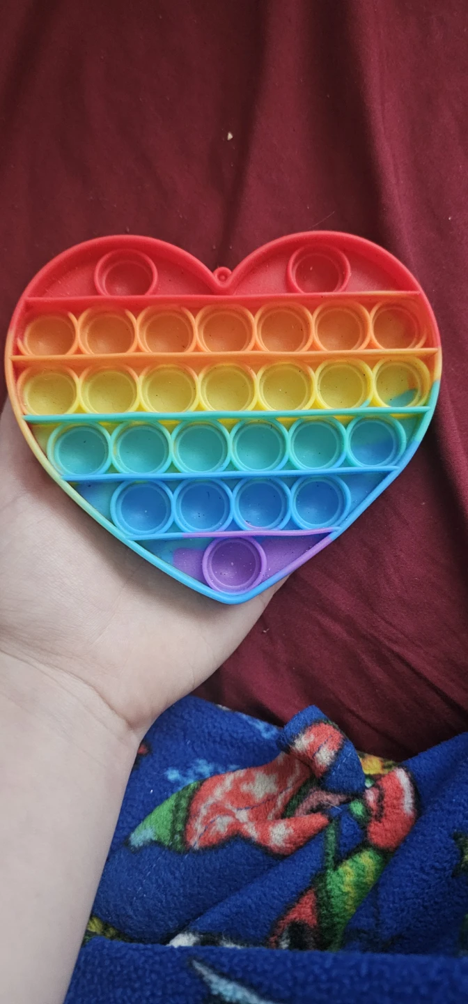 Heart-Shaped Rainbow Pop-It Fidget Toy