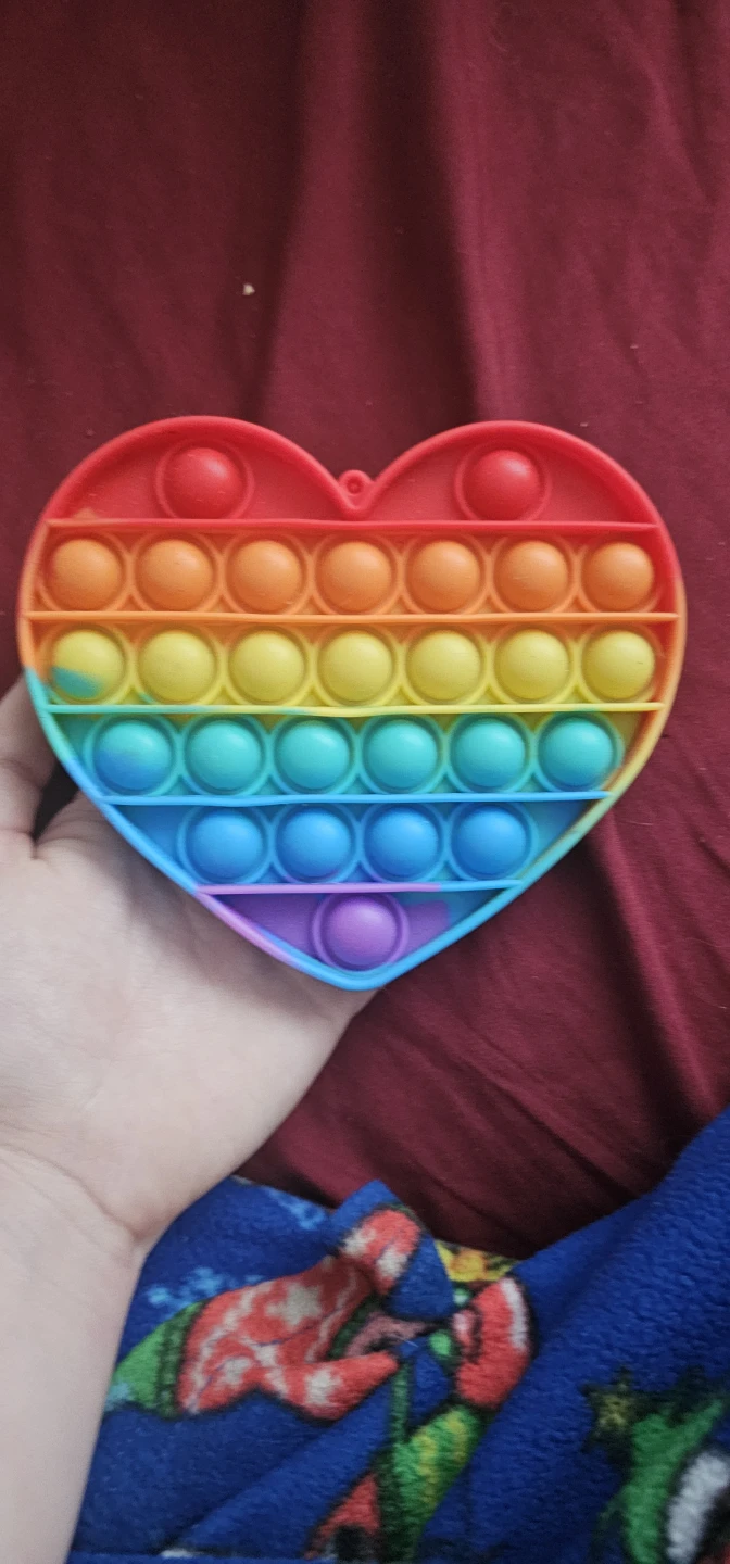 Heart-Shaped Rainbow Pop-It Fidget Toy - photo 2