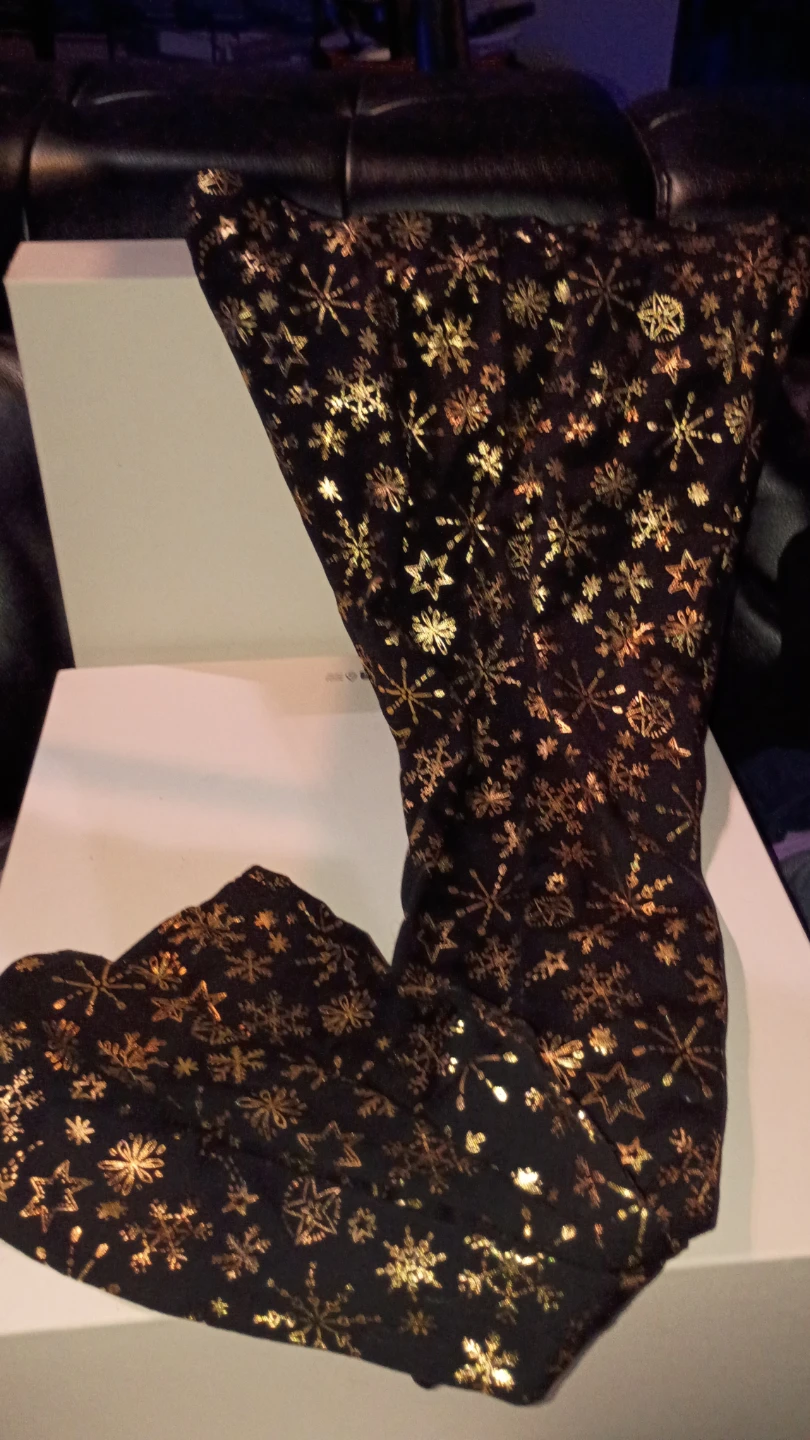Black & Gold Snowflake Leggings - photo 2