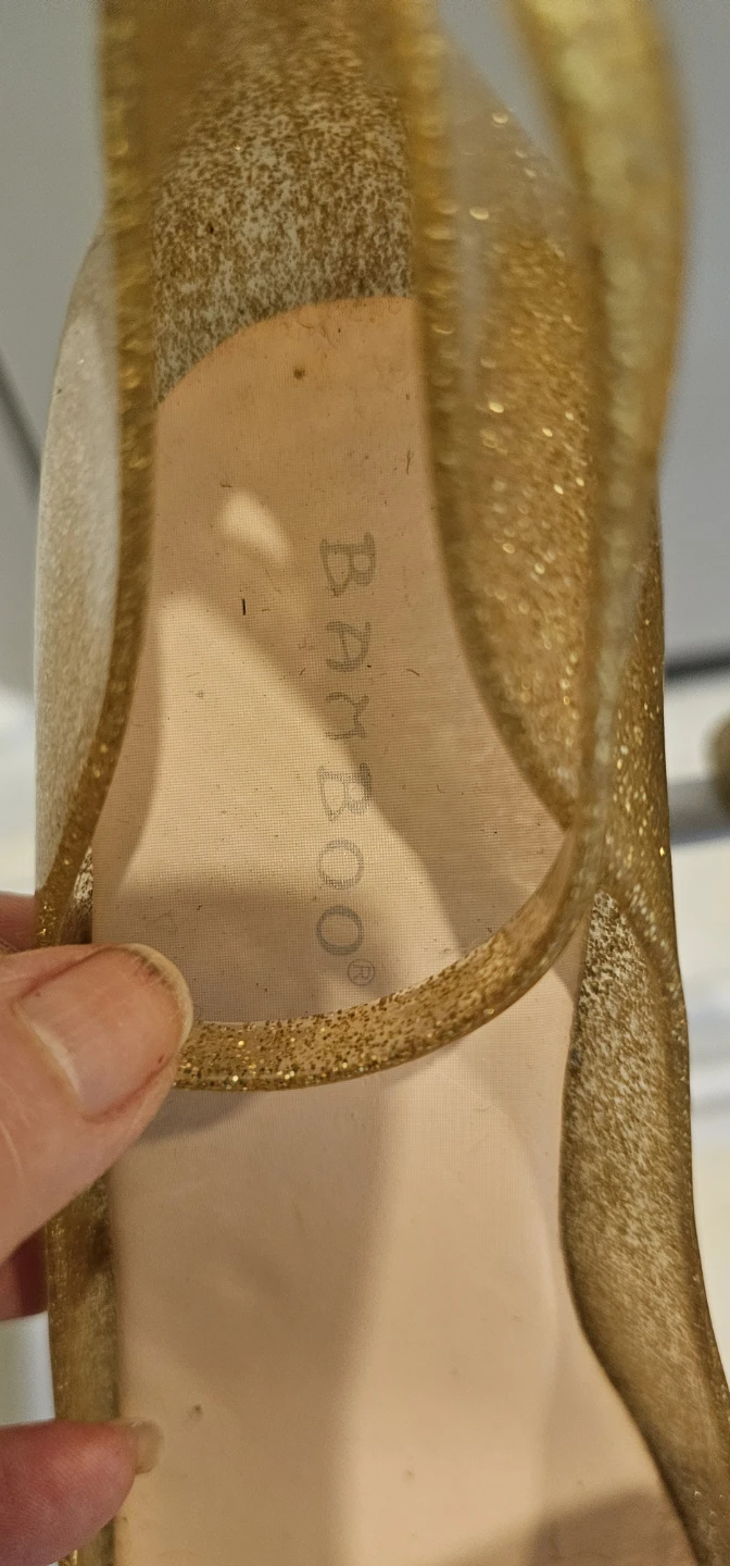 Bamboo Gold Glitter Wedge Heels - photo 3