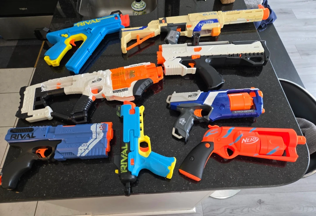 20$ each Collection of Nerf and Rival Blasters