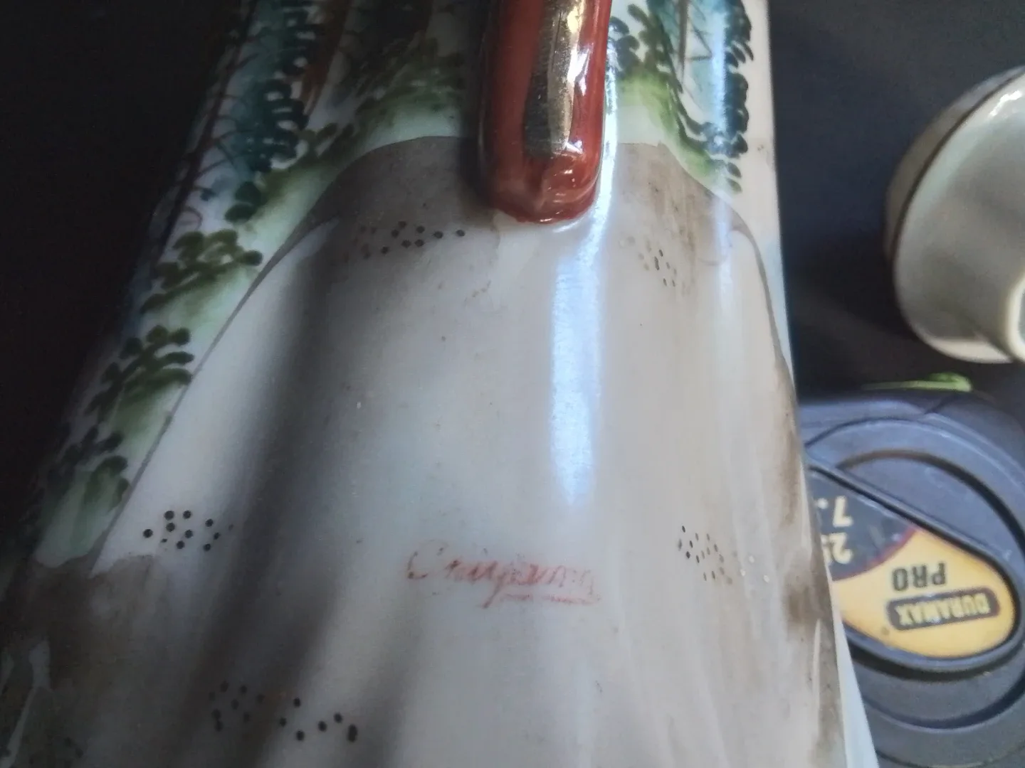 Vintage Hand Painted Signed Japanese Porcelain Satsuma Tea Pot - photo 4
