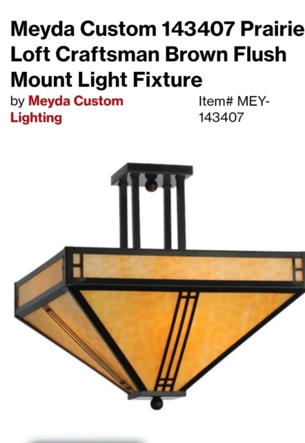 Meyda Custom Prairie Loft Flush Mount Light Fixture