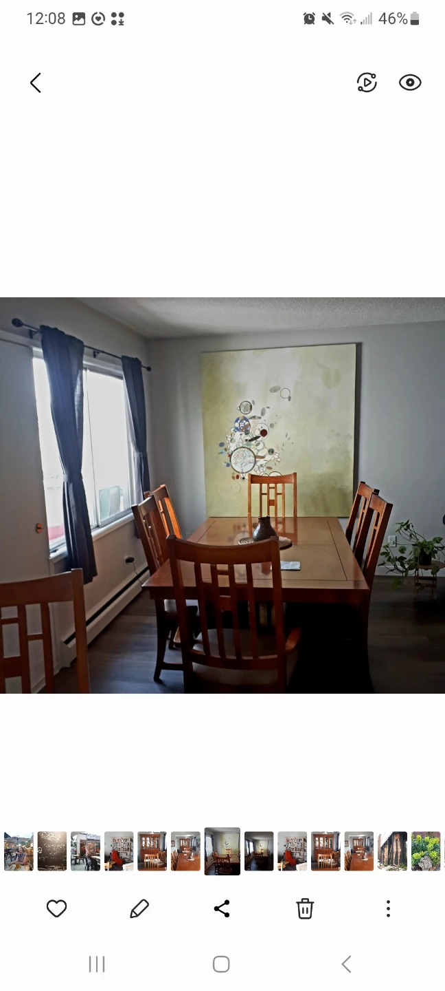 Wooden Dining room Set - Table,  8 Chairs and Hutch