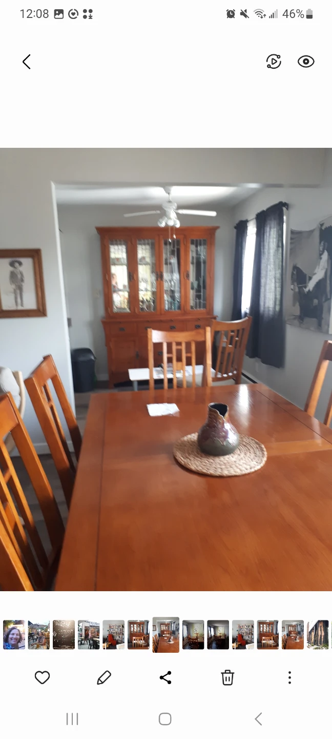 Wooden Dining room Set - Table,  8 Chairs and Hutch - photo 2