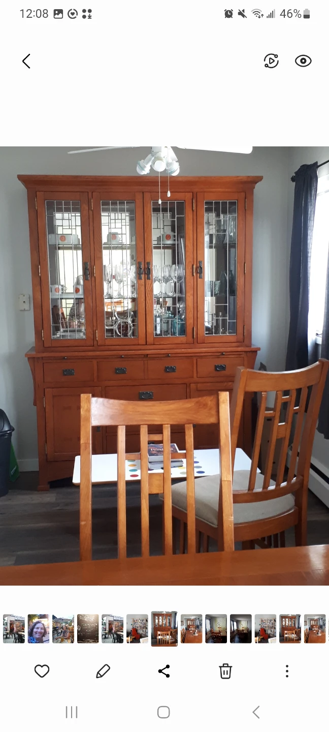 Wooden Dining room Set - Table,  8 Chairs and Hutch - photo 3