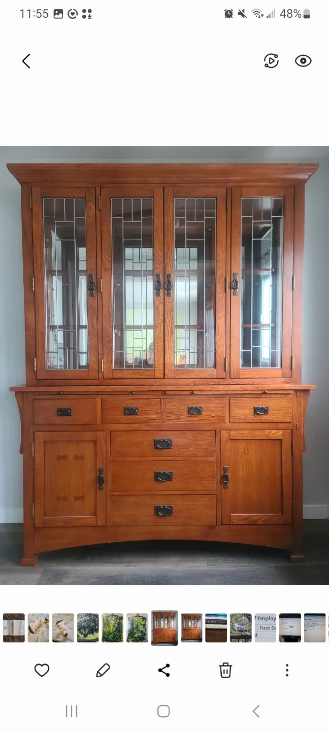 Wooden Dining room Set - Table,  8 Chairs and Hutch - photo 4