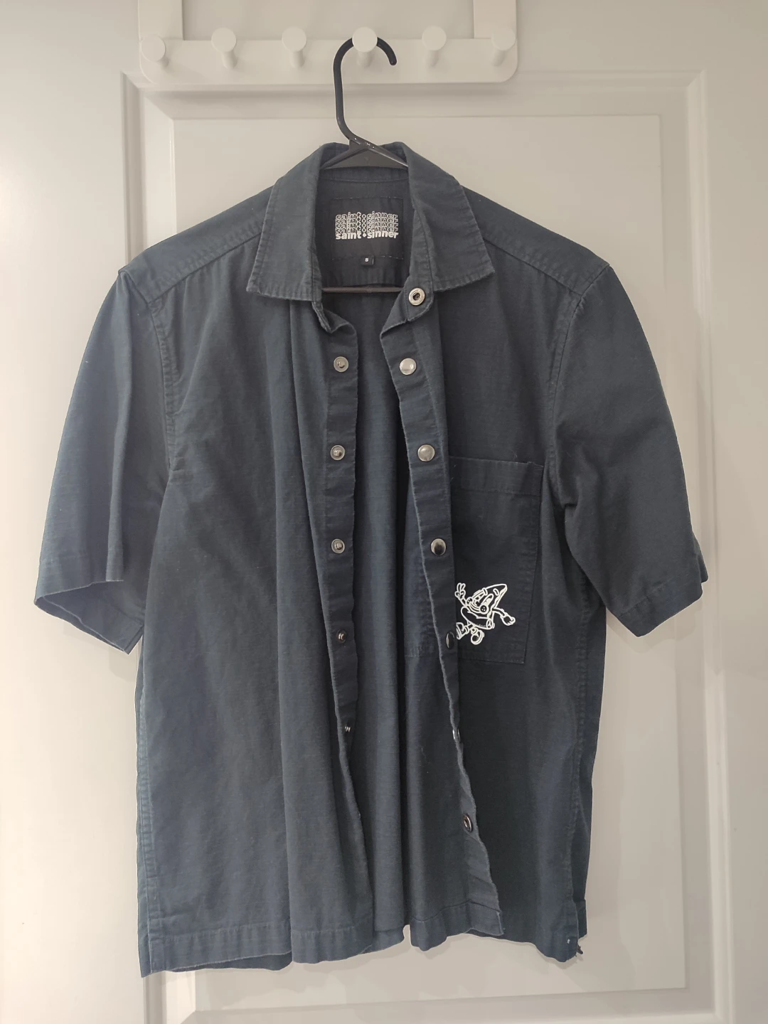 Saint + Sinner Cali Pizza Graphic Button-Up Shirt Size S