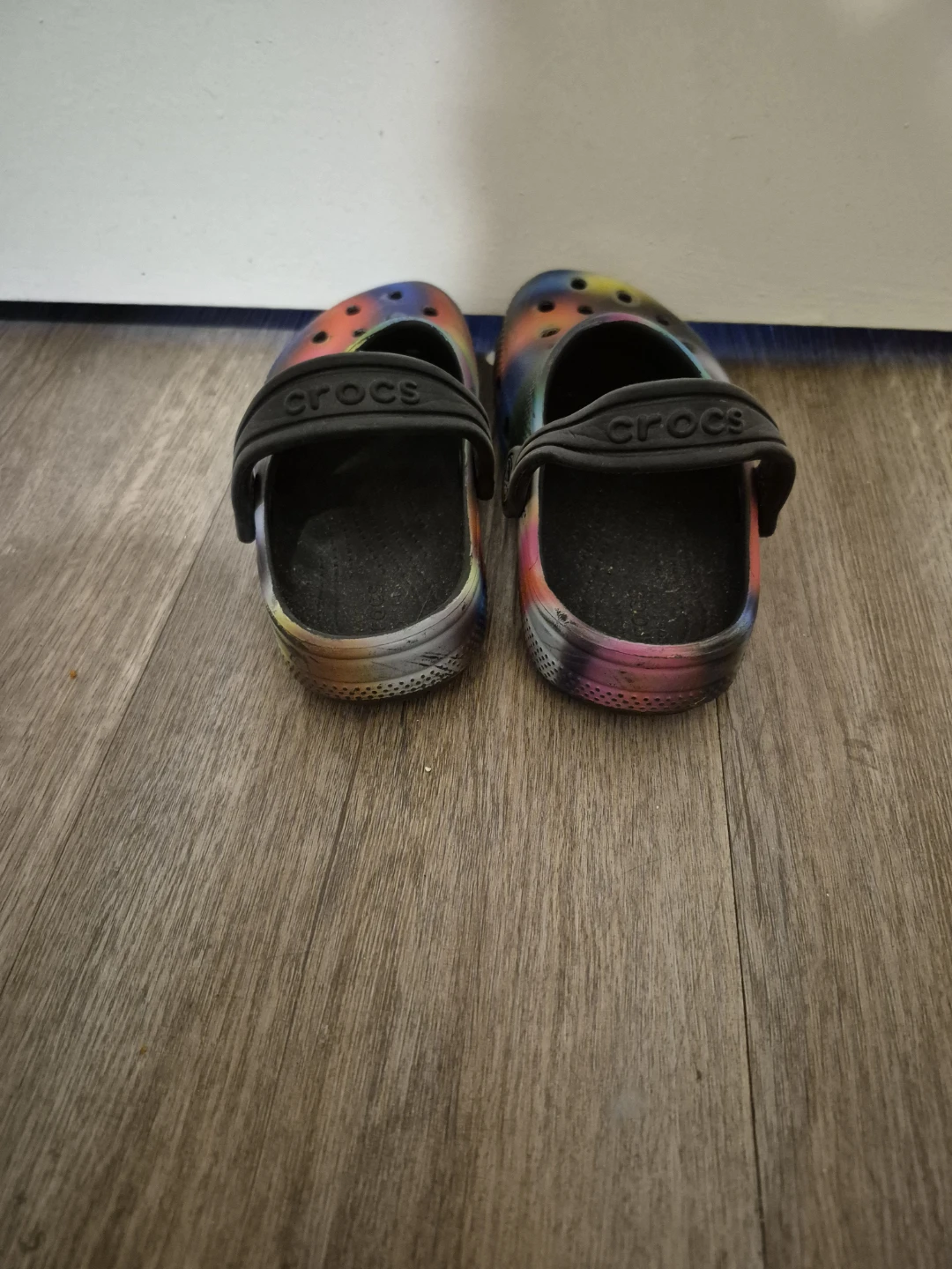 Crocs Rainbow Spray Paint Clog Sandals Size 11 - photo 2