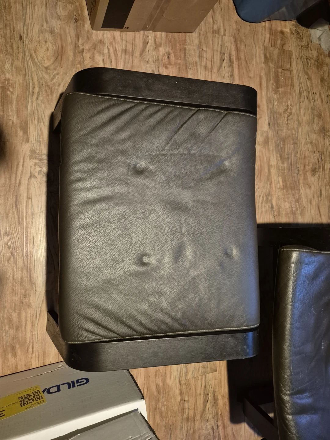 Leather Accent Chair with Ottoman - photo 2