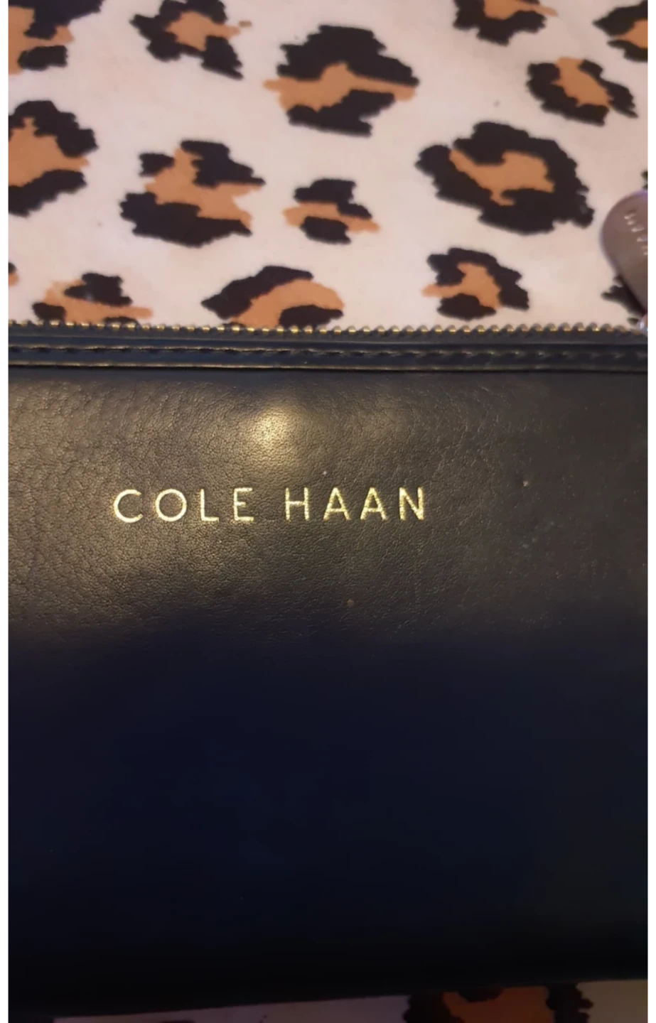 Designer Cole Haan navy blue leather wallet - photo 2