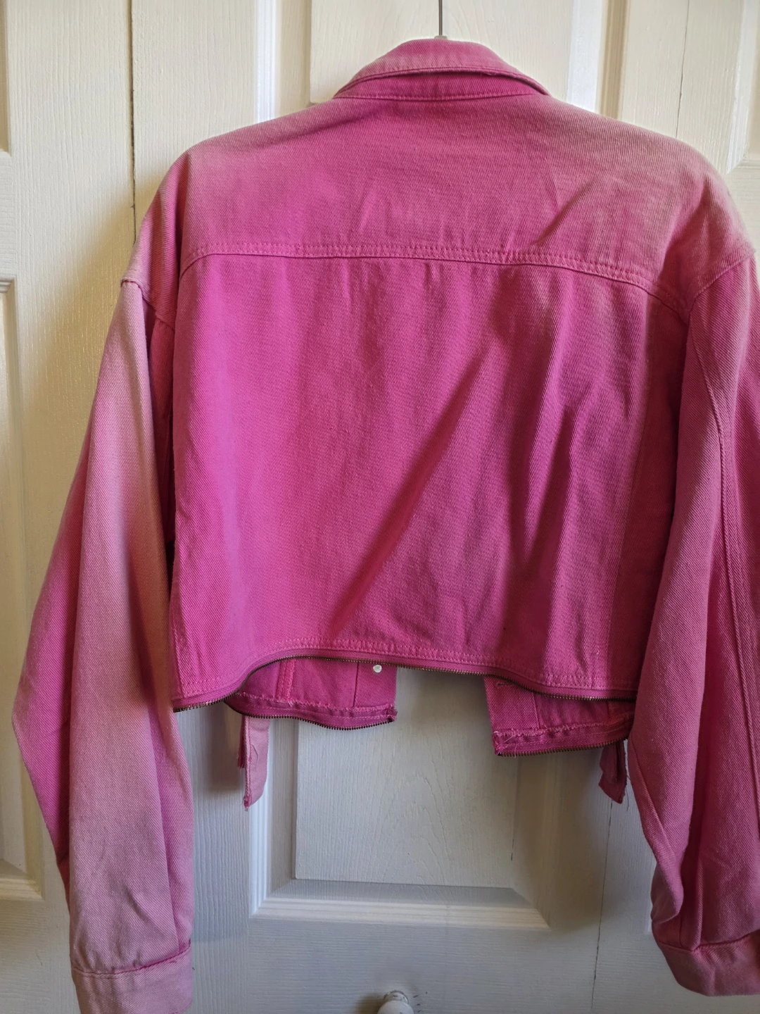 SALT Pink Embellished Cropped Denim Jacket - photo 2