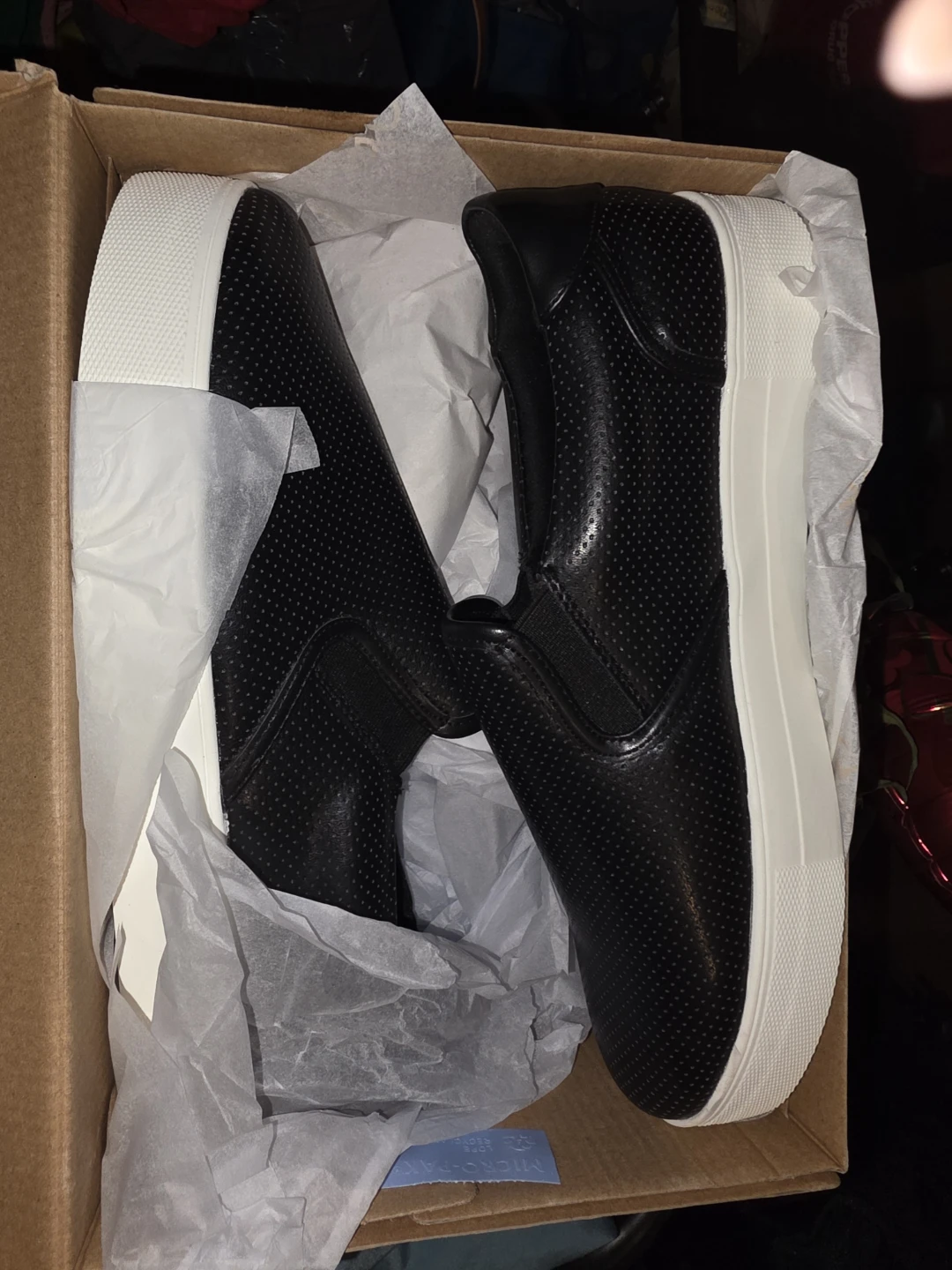 Black perforated slip-on sneakers women's - photo 3