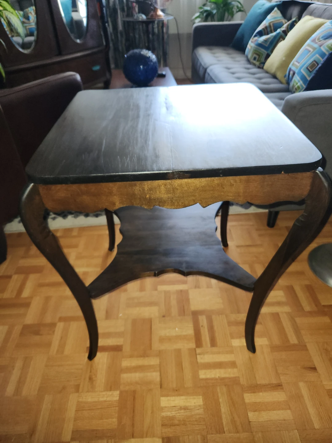 Beautiful Antique Two-Tier Solid Wood Table - photo 3