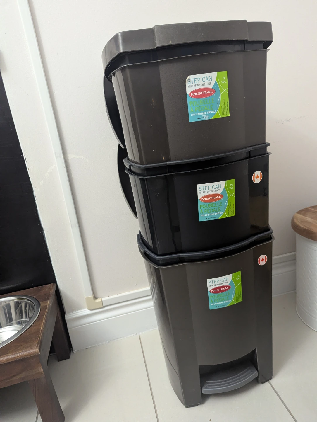 Step Can Recycling Bins (3-Pack)