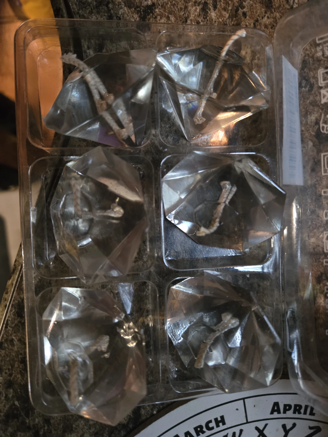 Set of 6 Diamond-Shaped gel Candles
