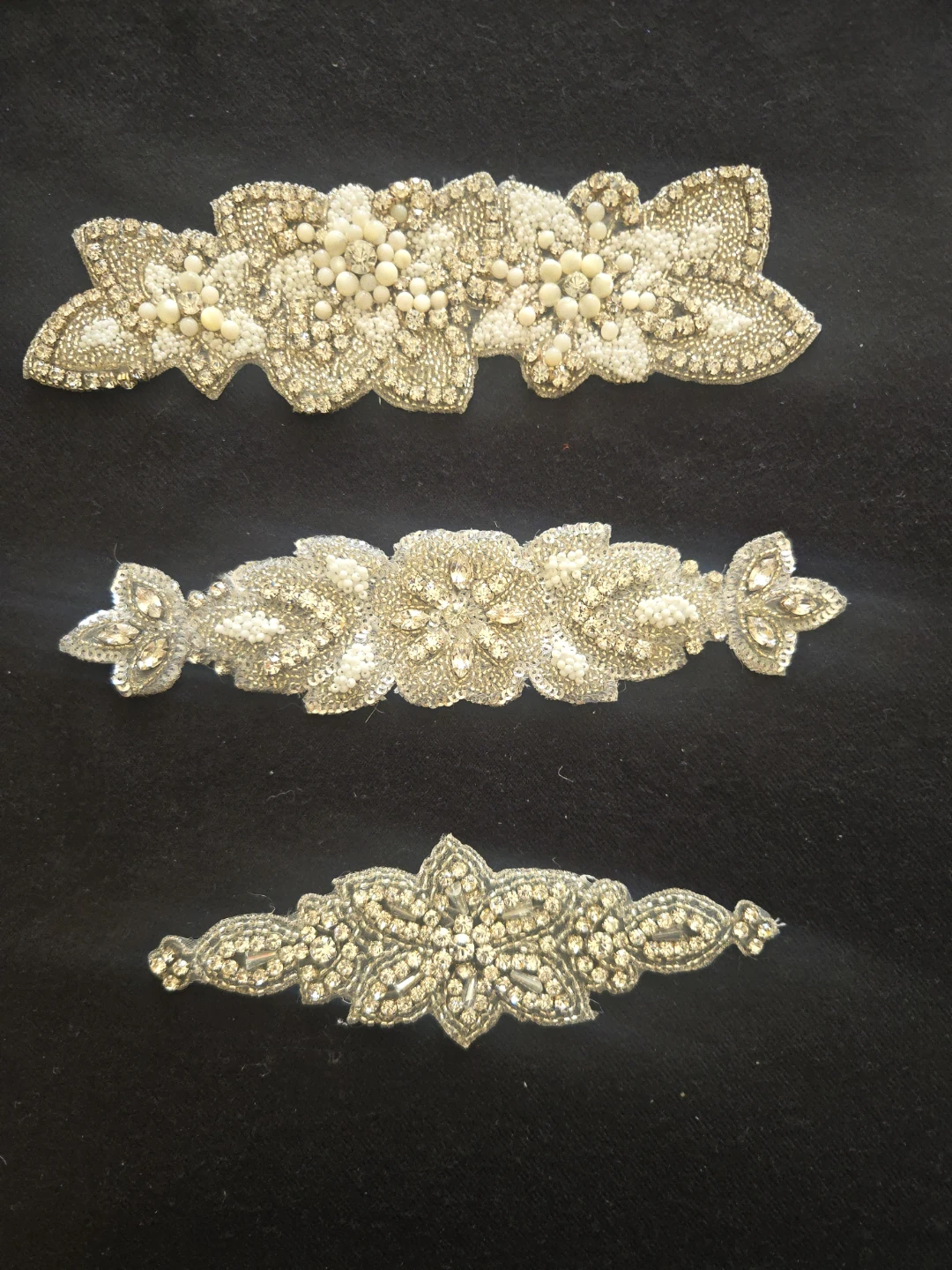 Beaded Rhinestone Applique Embellishment Patch