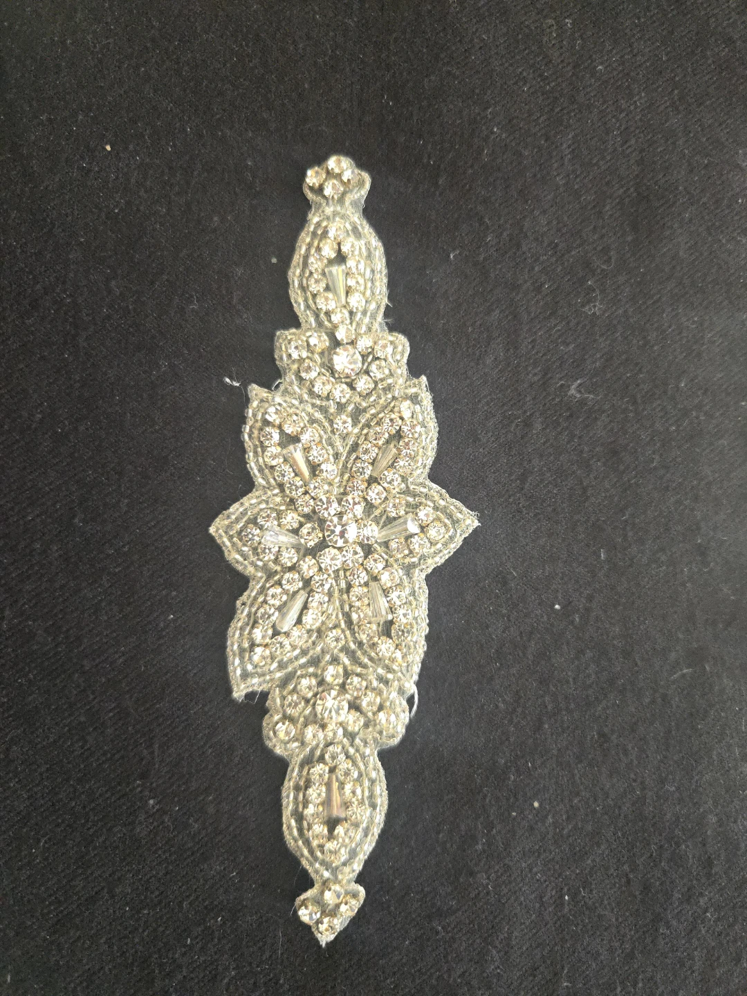 Beaded Rhinestone Applique Embellishment Patch - photo 2