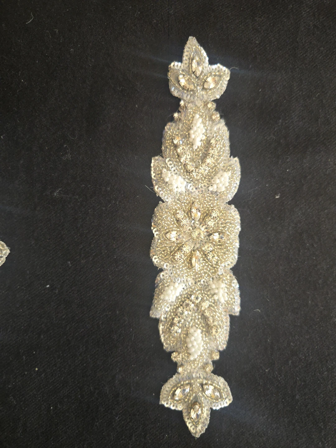 Beaded Rhinestone Applique Embellishment Patch - photo 3