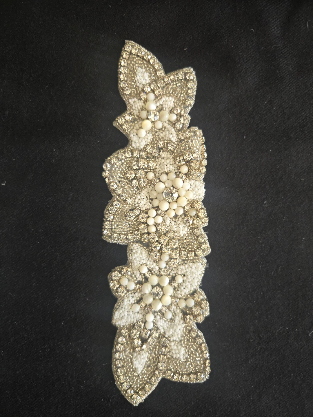 Beaded Rhinestone Applique Embellishment Patch - photo 4