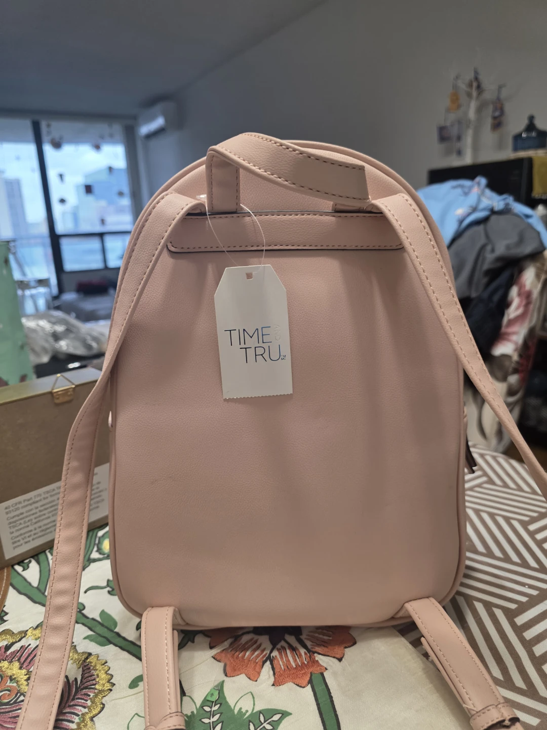 Time Tru Pink Quilted Mini Backpack