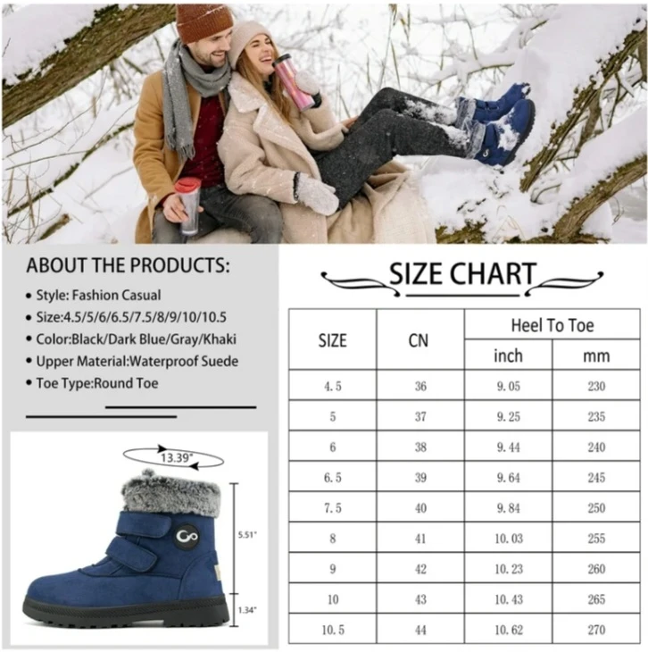Atoshopce Womens Winter Snow Boots Waterproof Anti ... - photo 5