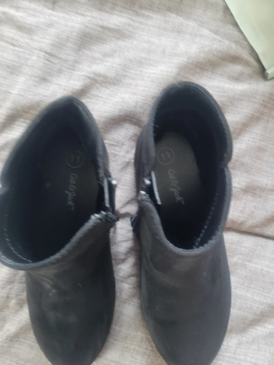 Cat & Jack Black Suede Ankle Boots Size 11 - photo 2