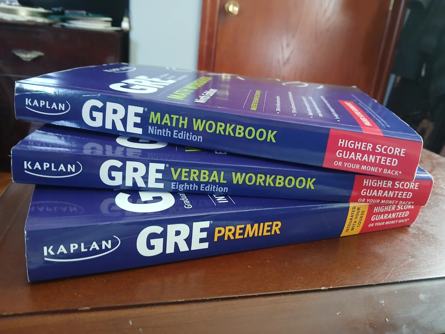 Kaplan GRE Premier, Verbal Workbook, and Math Workbook Set