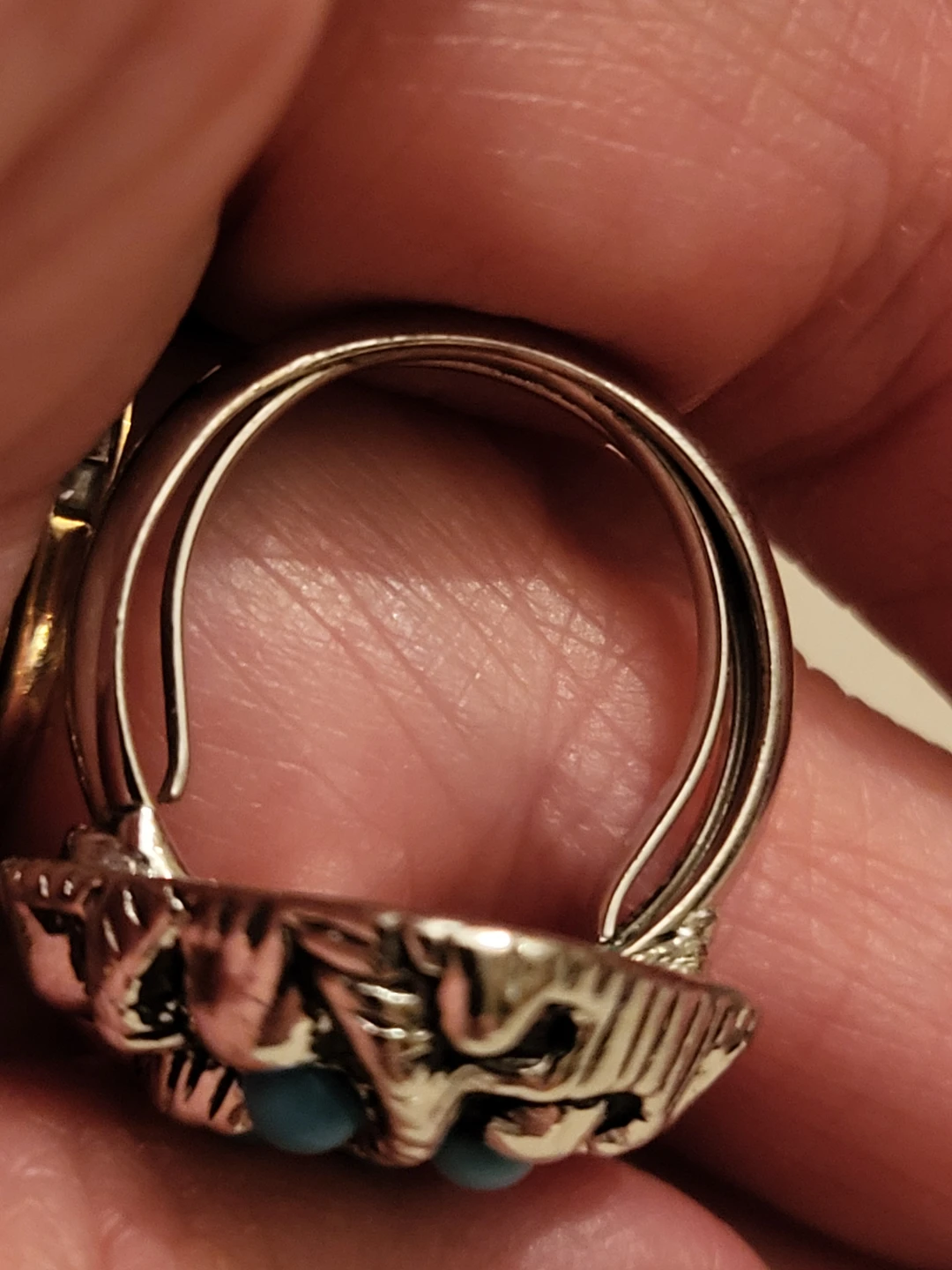 Avon Silver Tone Ring with Blue Stones - photo 4