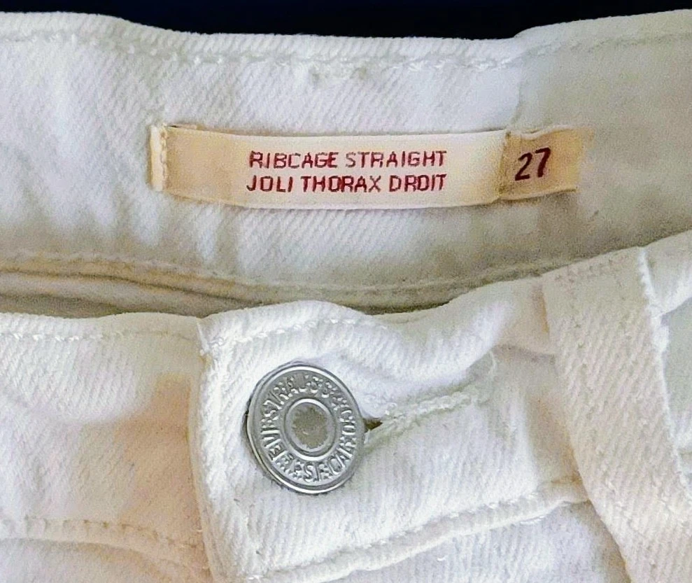 Levi’s Ribcage Straight Jeans - White - Size 27 (Like New) - photo 3
