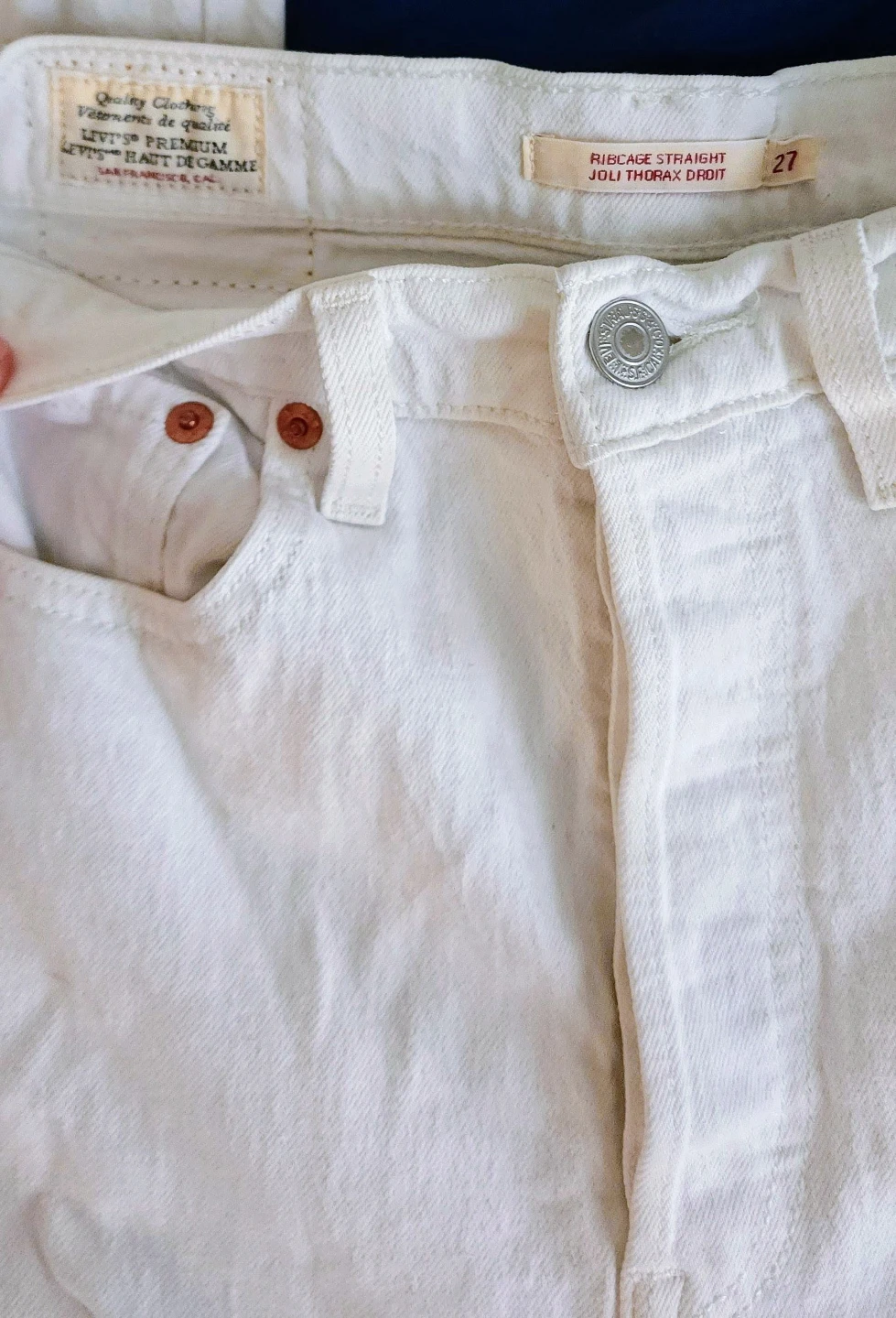 Levi’s Ribcage Straight Jeans - White - Size 27 (Like New) - photo 4