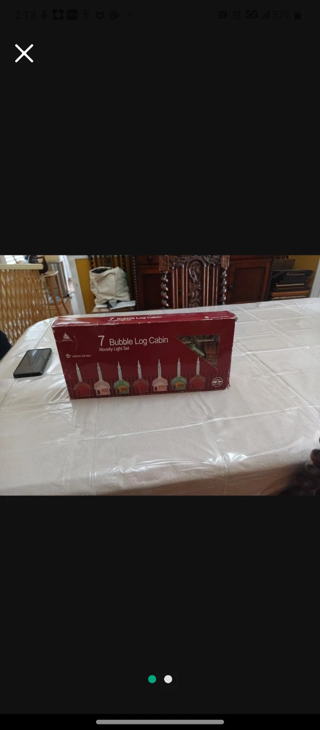 7 Bubble Log Cabin Novelty Light Set
