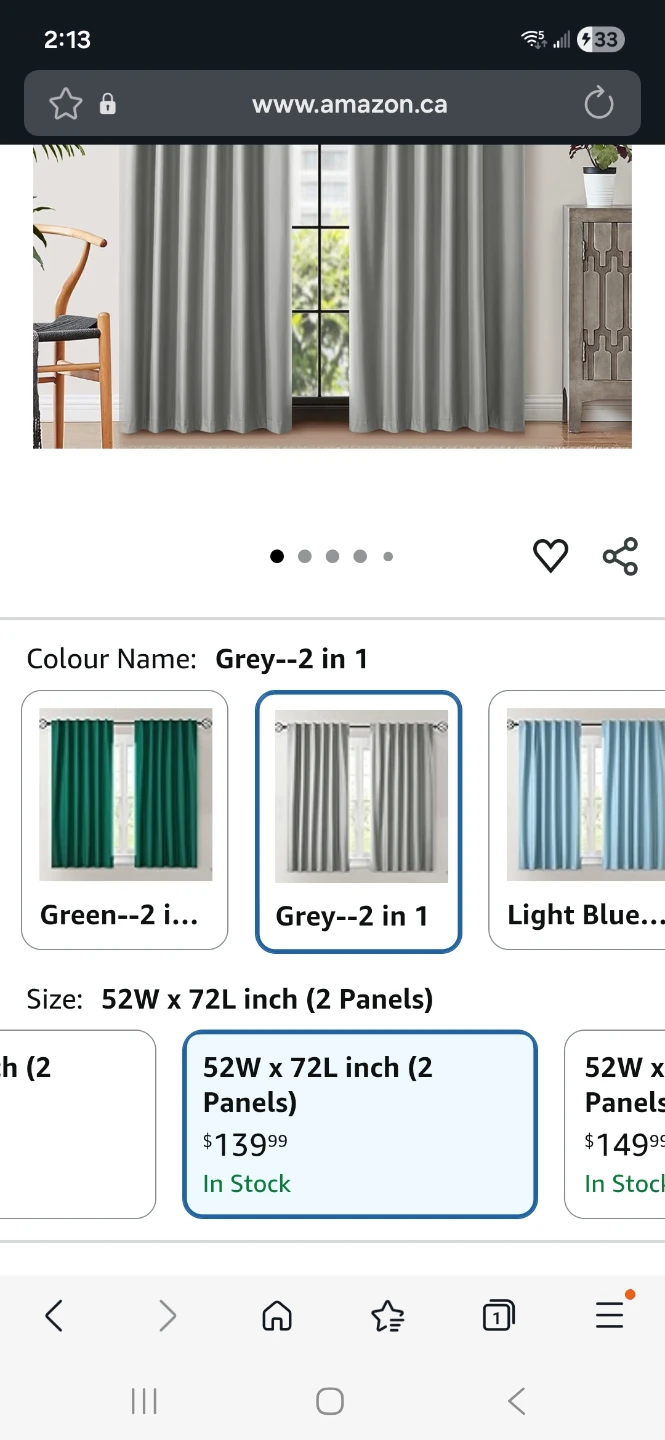 LumiLoom Grey Curtain Panels (2 Panels) - photo 4