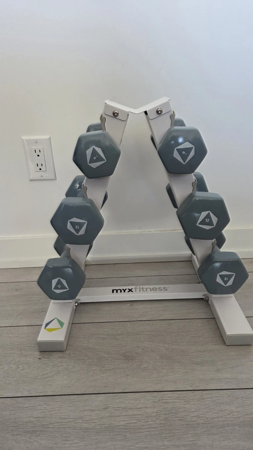 MYX Fitness Dumbbell Set with Rack