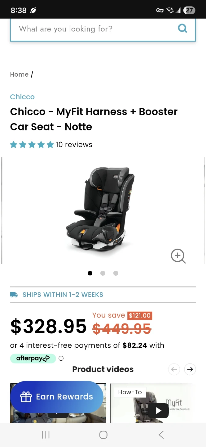 Chicco MyFit Harness + Booster Car Seat - Notte