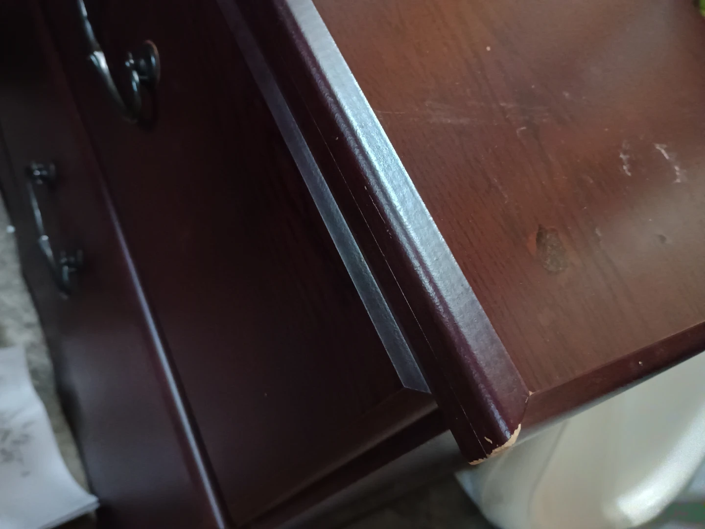 Dark Wood 2-Drawer Nightstand - photo 2