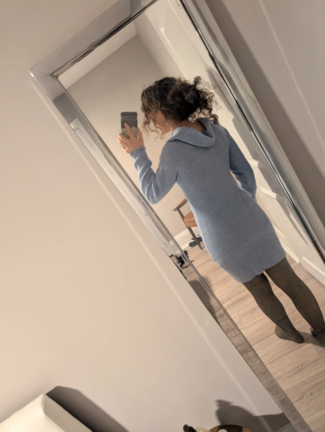 Light Blue Off-the-Shoulder Sweater Dress H&M - photo 4