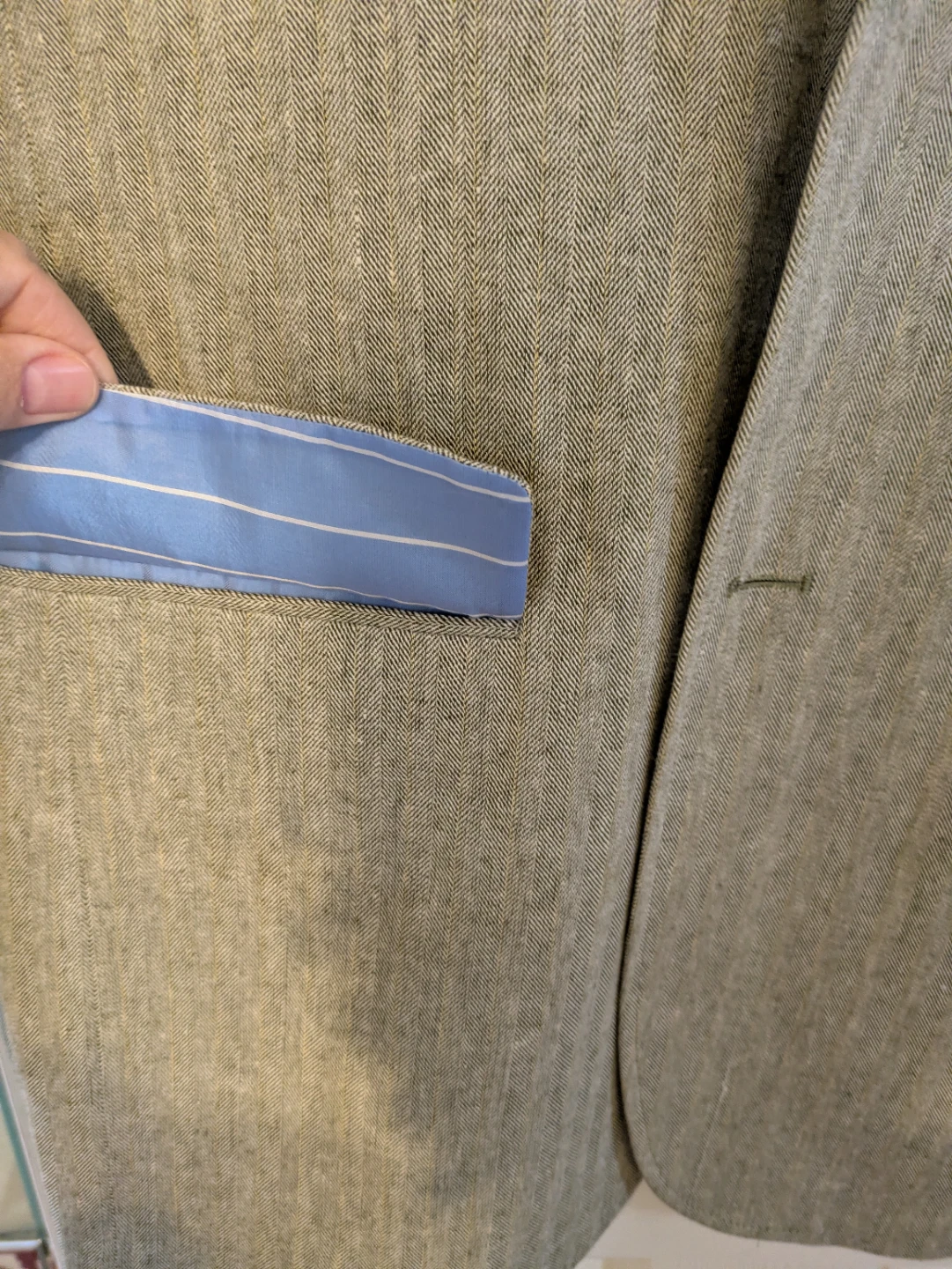 Pinstripe Man Cotton Linen Blazer - photo 5