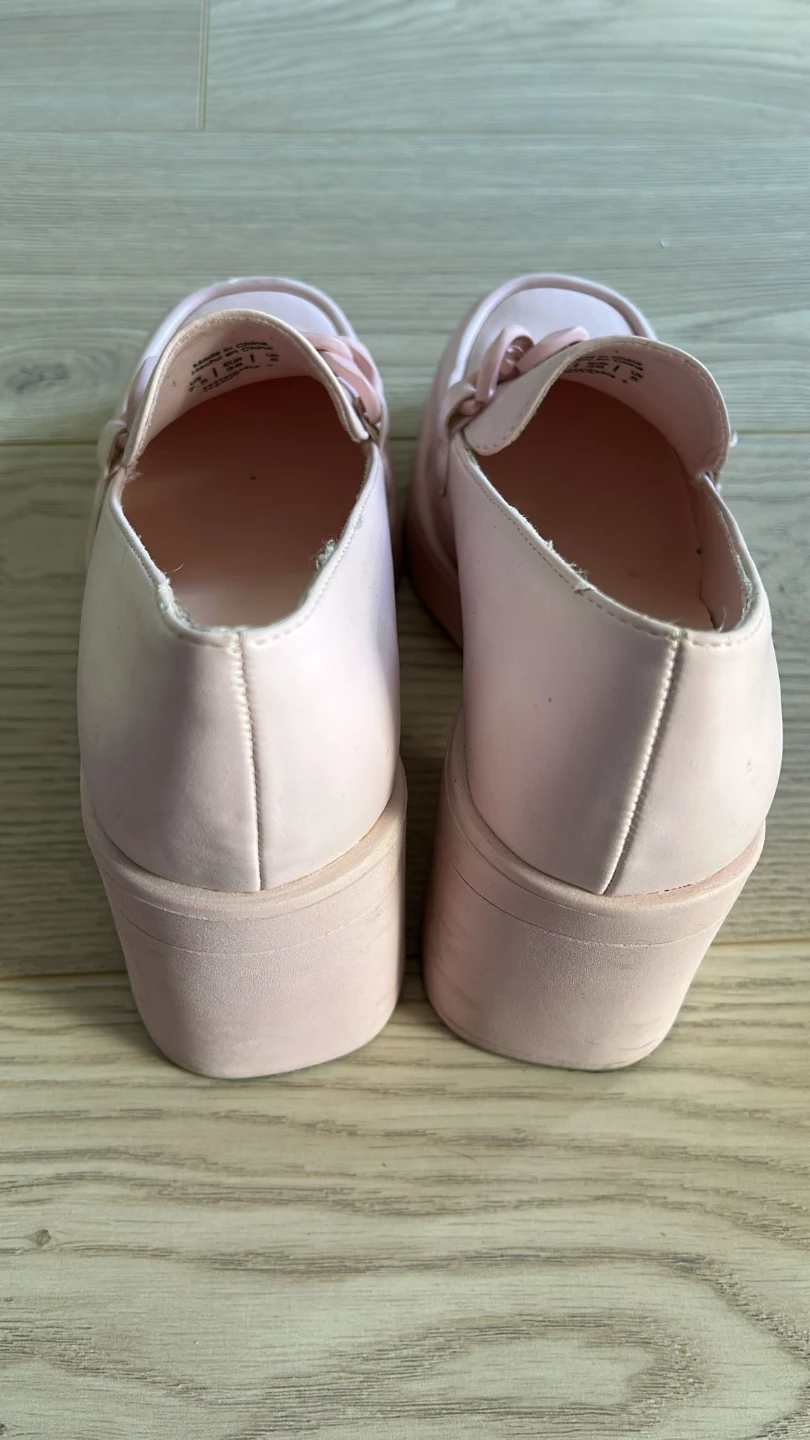 CALL IT SPRING Pink Platform Loafers with Chain Detail