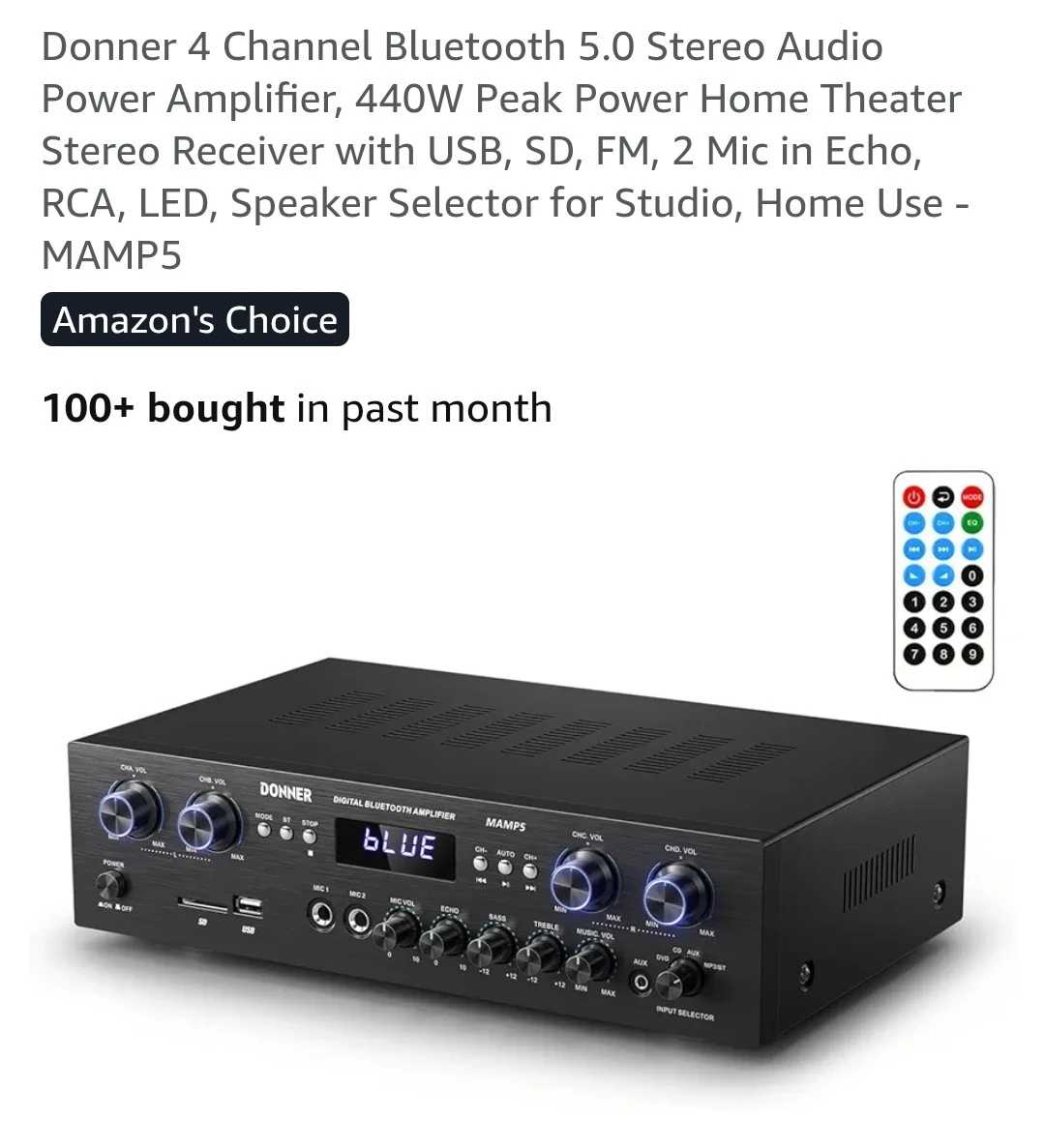 Donner MAMP5 Digital Bluetooth Amplifier - photo 2