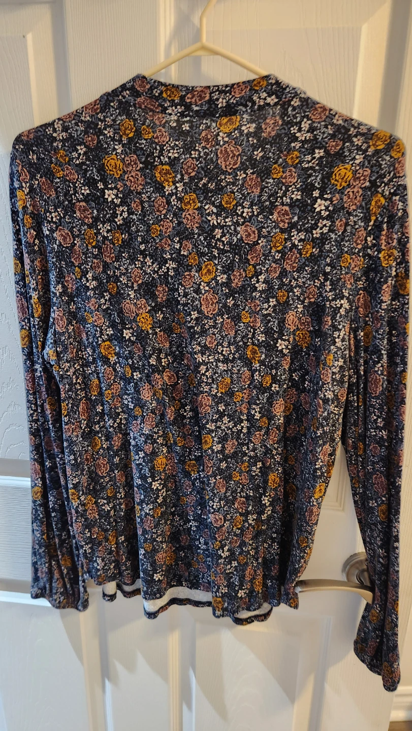 Floral Print Long Sleeve Top - Size M - photo 4