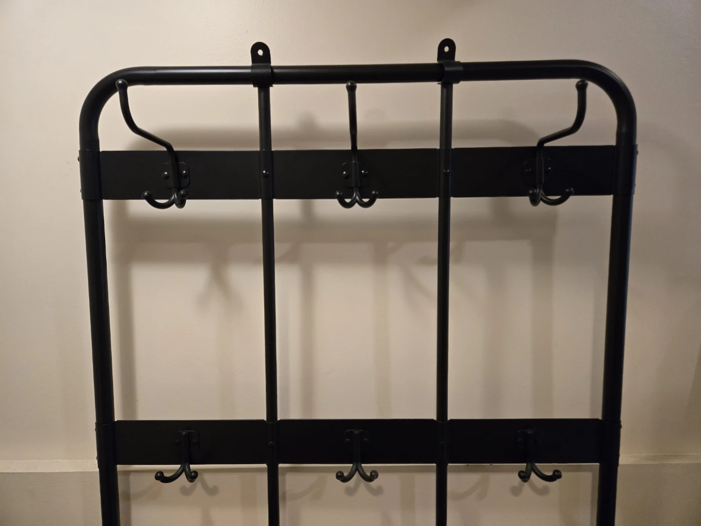 Black Coat Rack with Bench and Shelves - photo 3