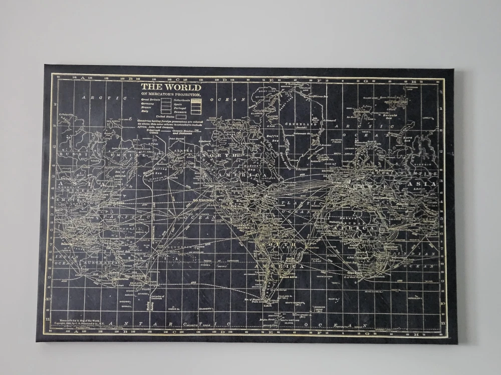 World Map Wall Art - 24 in x 36 in