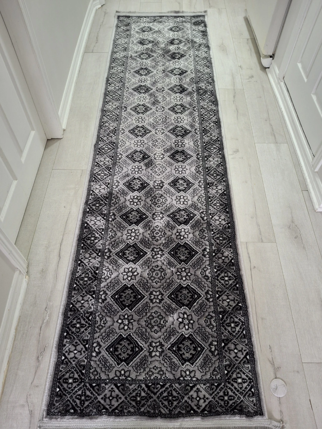 Mir Carpets Runner Rug - Grey/Black - 2.8'x10' - photo 2
