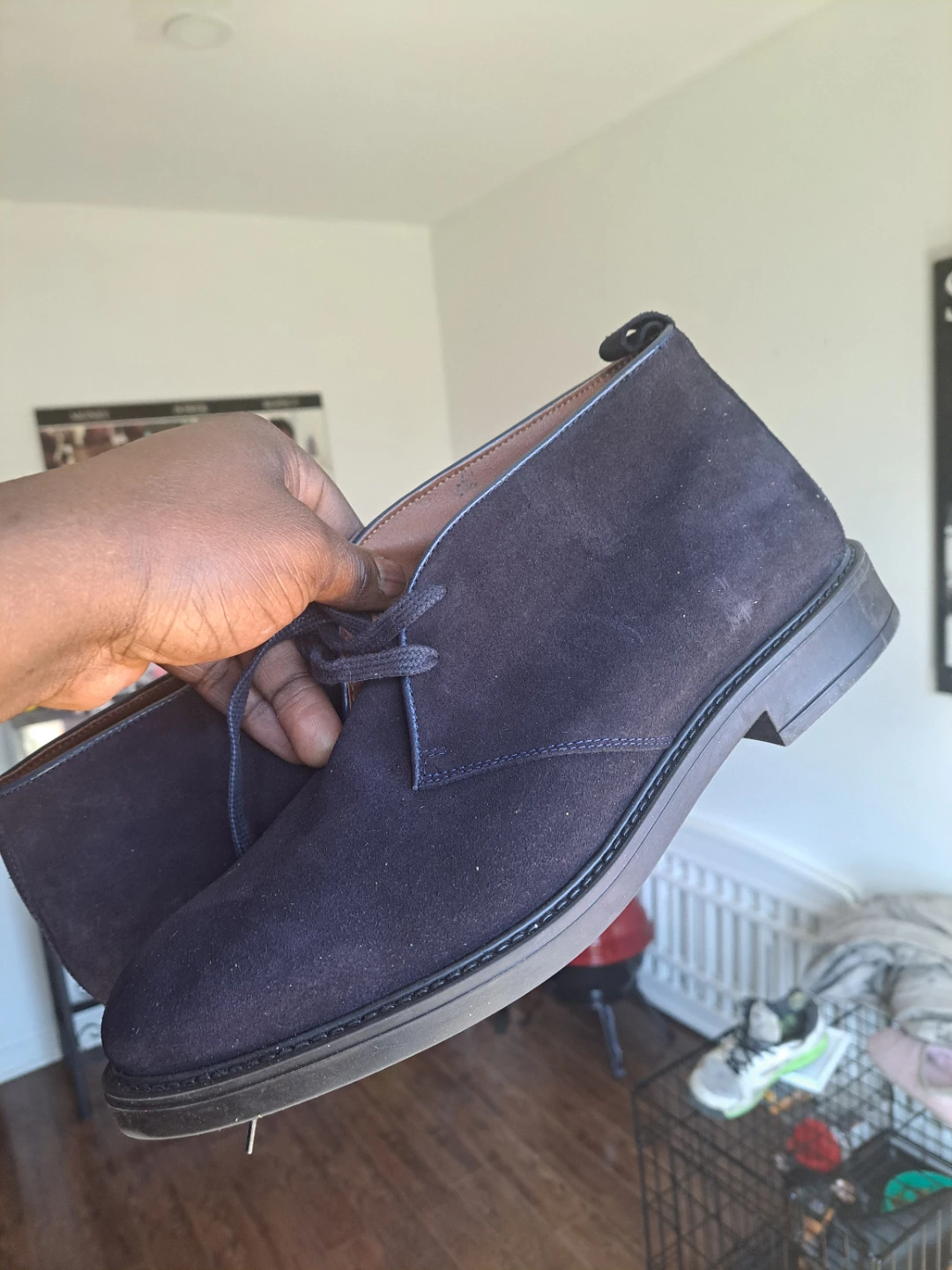 Men's Dark Blue Suede Chukka Boots