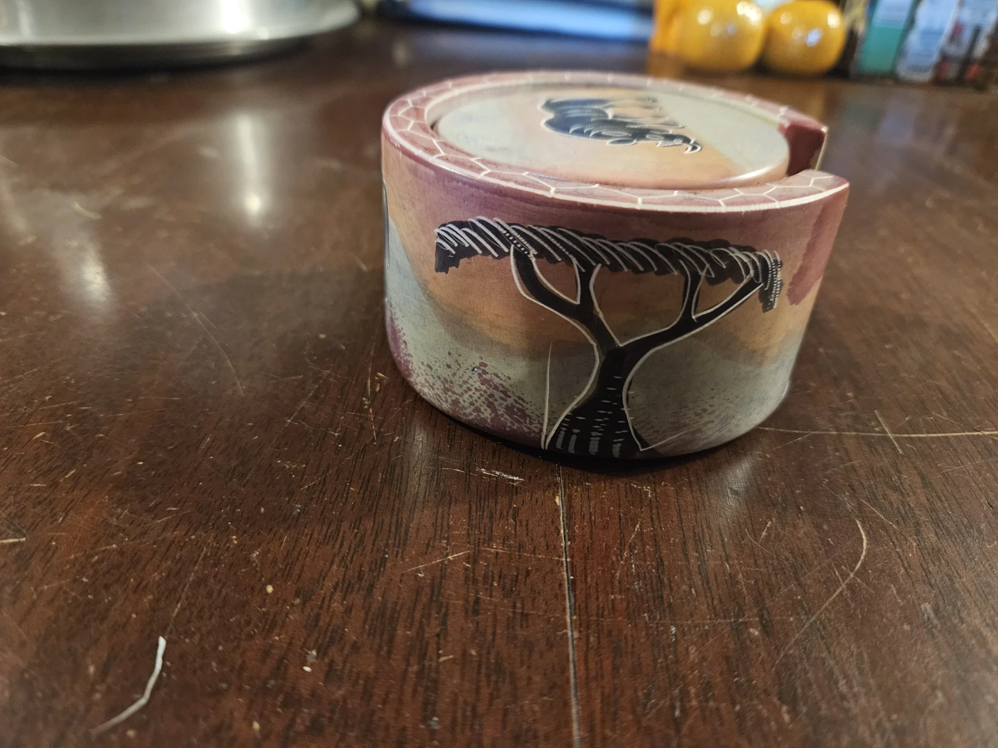 Hand Painted African Clay Coasters - photo 3